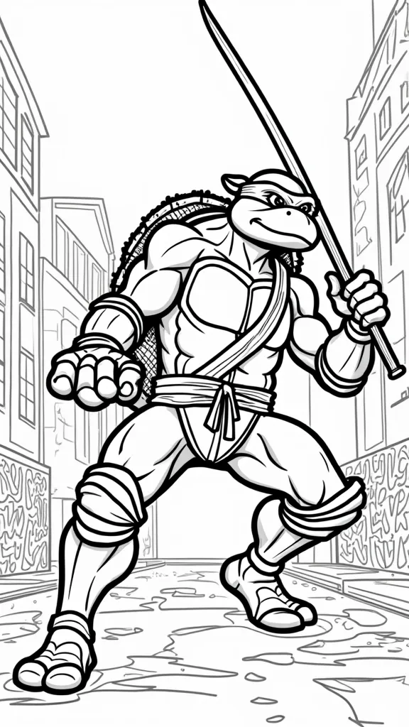 Raphael Ninja Turtle Coloring Pages